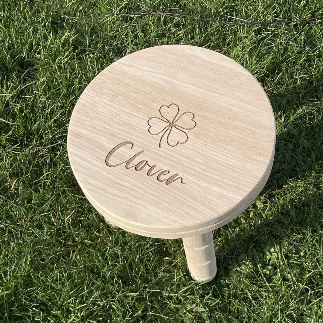 Imaginative Engraved Wooden Stool