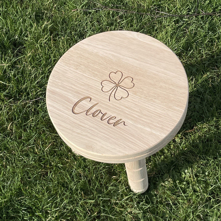 Imaginative Engraved Wooden Stool