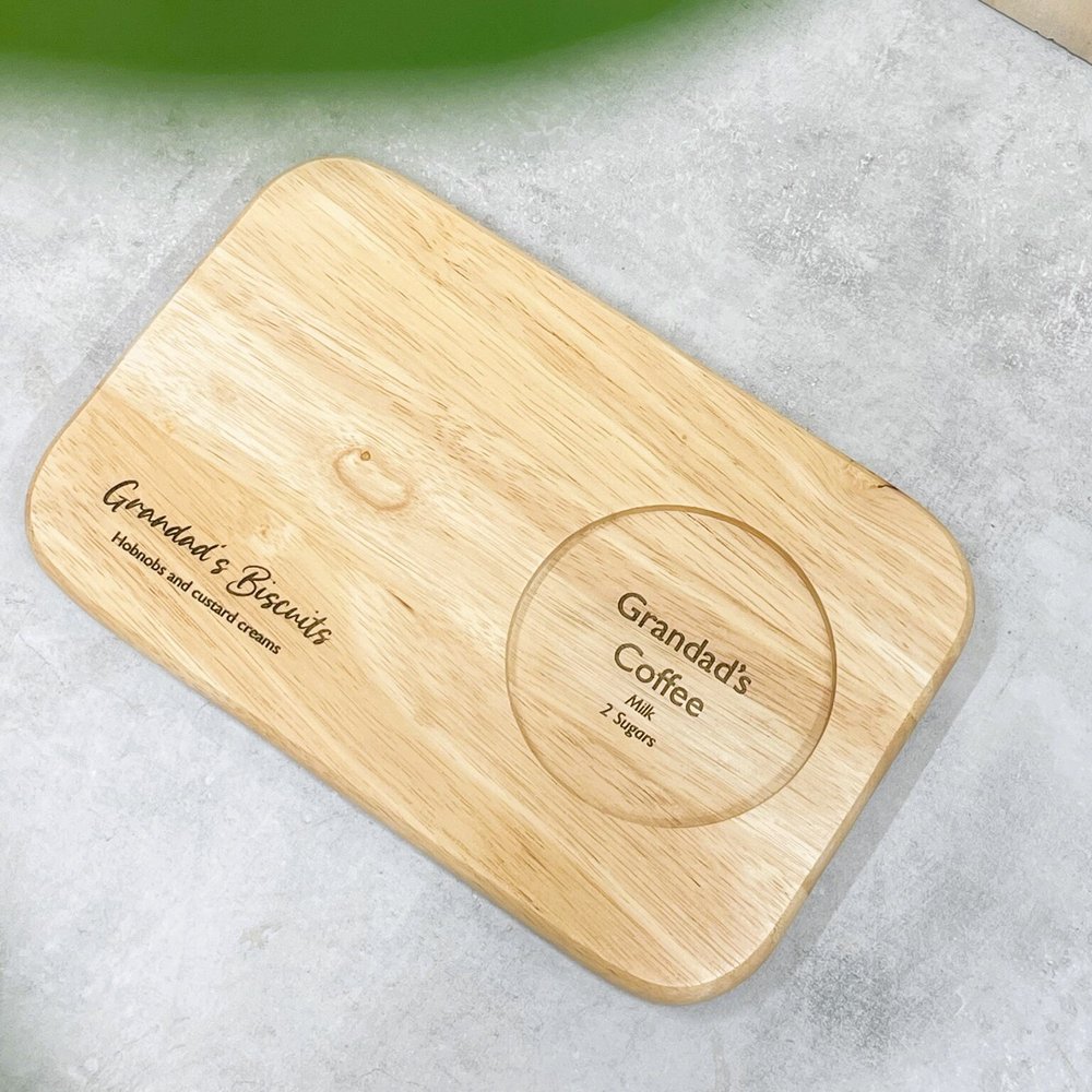 Personalised Wooden Tea and Biscuits Board