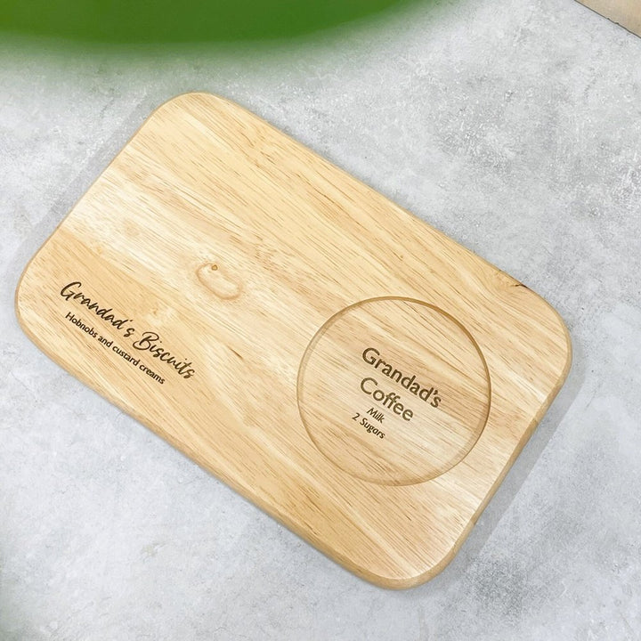 Personalised Wooden Tea and Biscuits Board