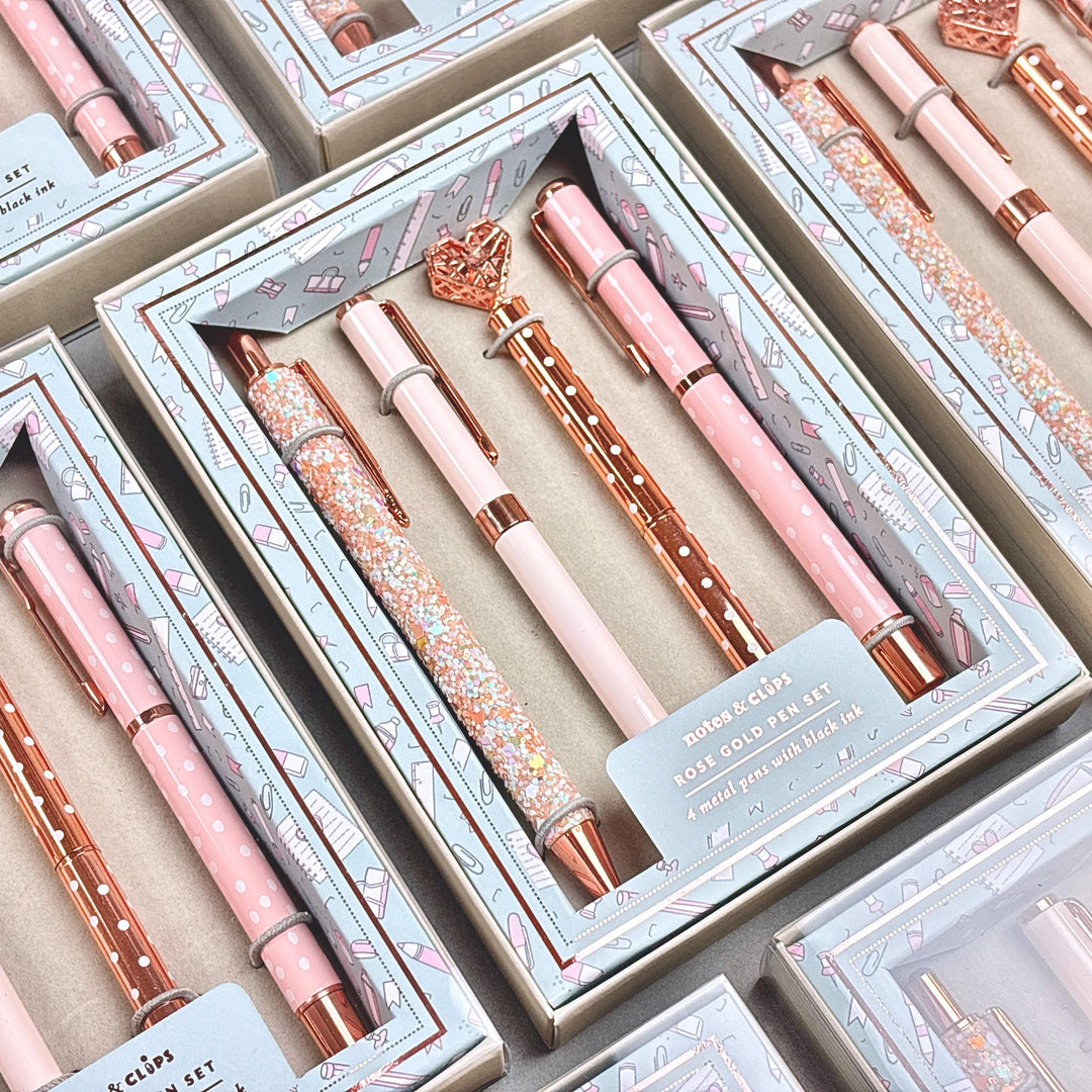 Rose Gold Metal Pen Set