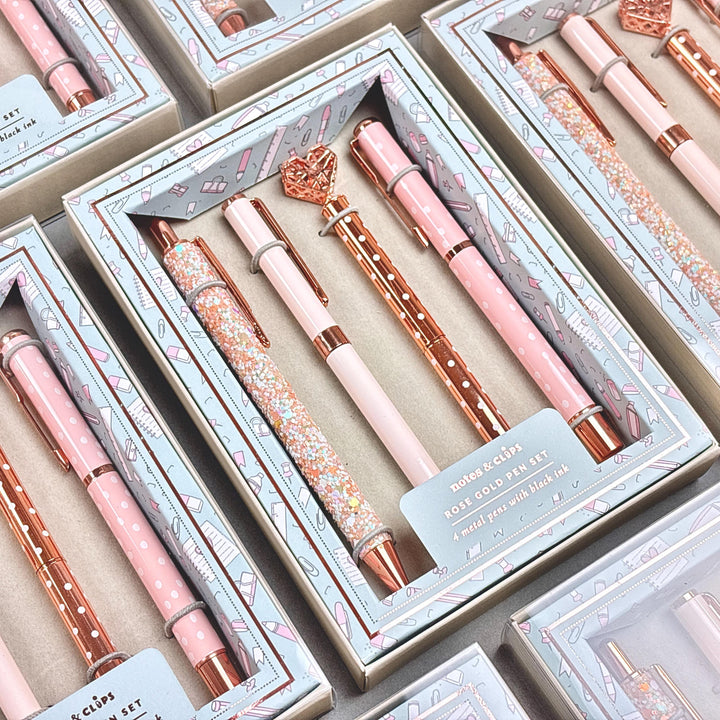 Rose Gold Metal Pen Set