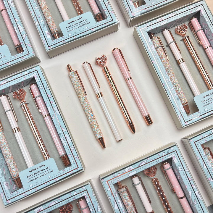 Rose Gold Metal Pen Set