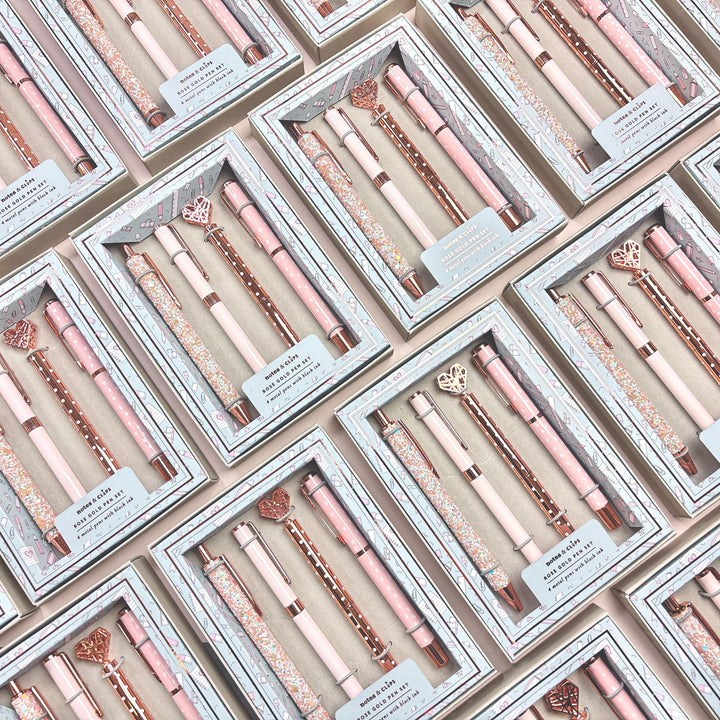 Rose Gold Metal Pen Set