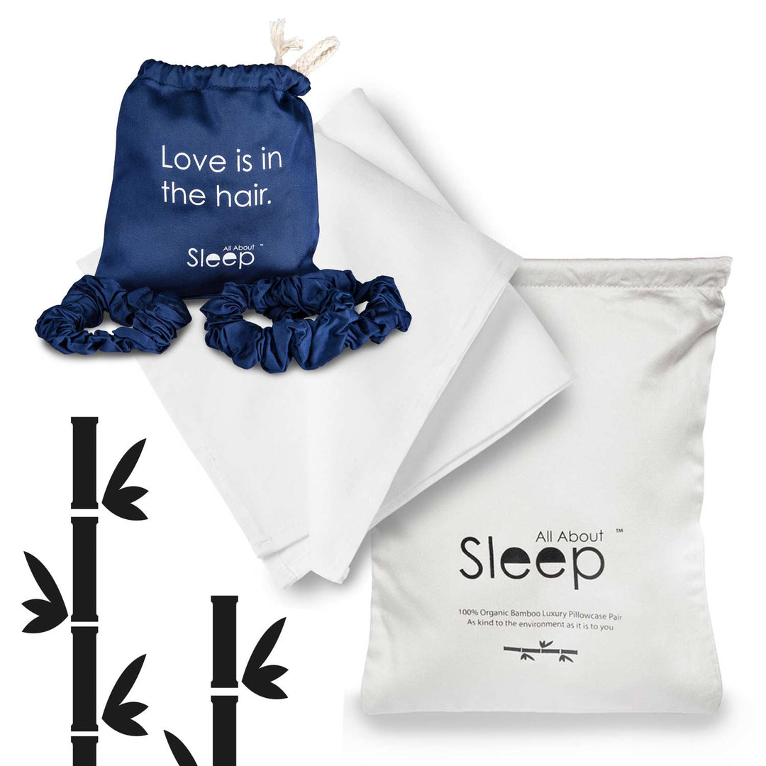 Bamboo Hair Scrunchies and Pillowcases Gift Set