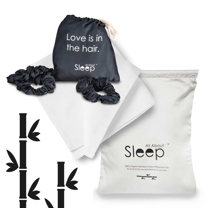 Bamboo Hair Scrunchies and Pillowcases Gift Set