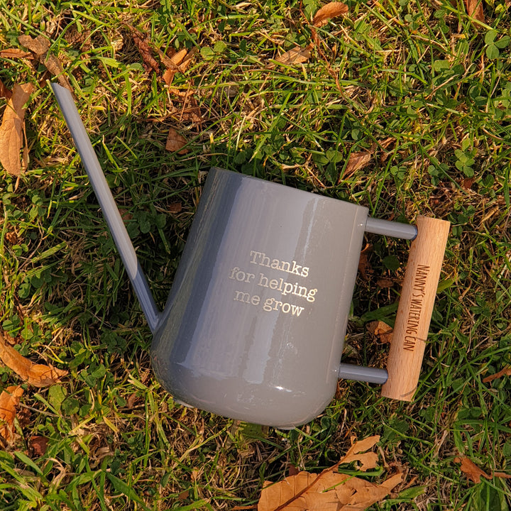 Sleek Personalised Wooden Handled Watering Can
