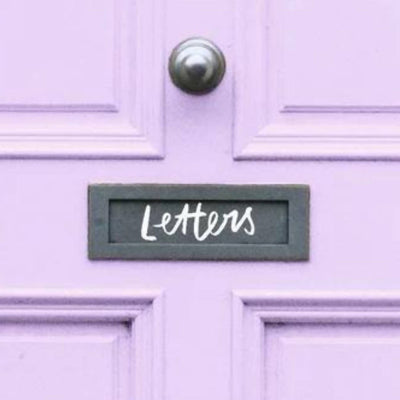 Home Decor Gift Mirror Letterbox Decal Sticker reads 'Letters'