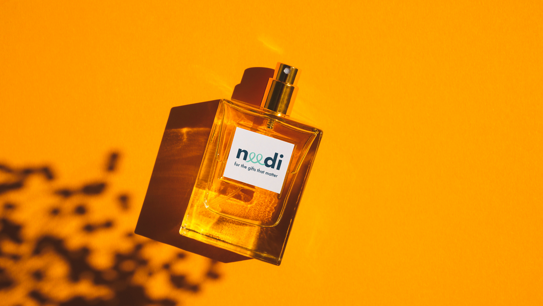 A bottle of 'needi' branded perfume