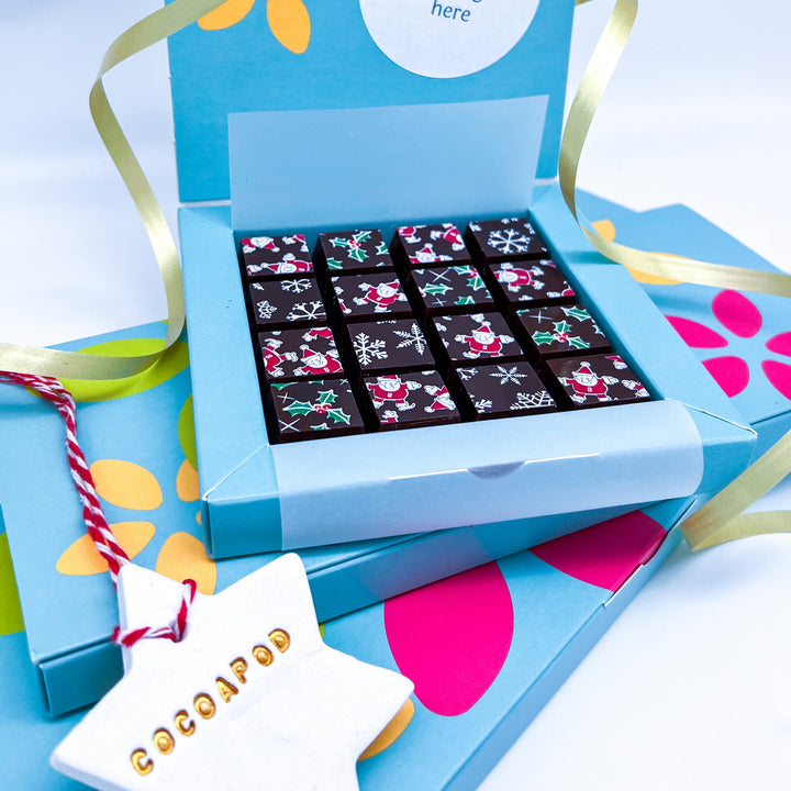 Personalised Christmas Mosaic Dark Chocolates
