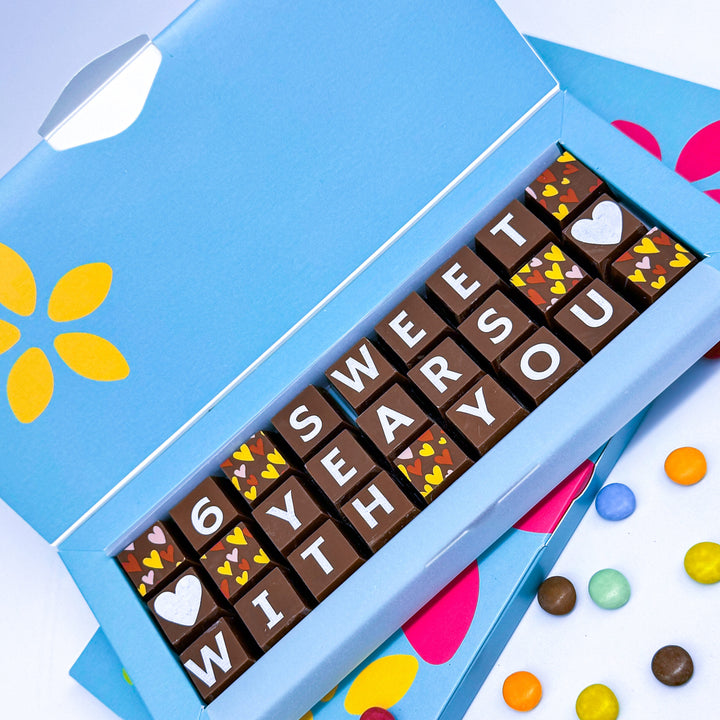 Personalised 6th Anniversary Belgian Chocolates