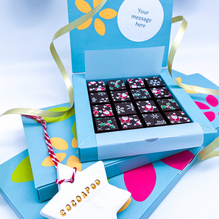 Personalised Christmas Mosaic Dark Chocolates