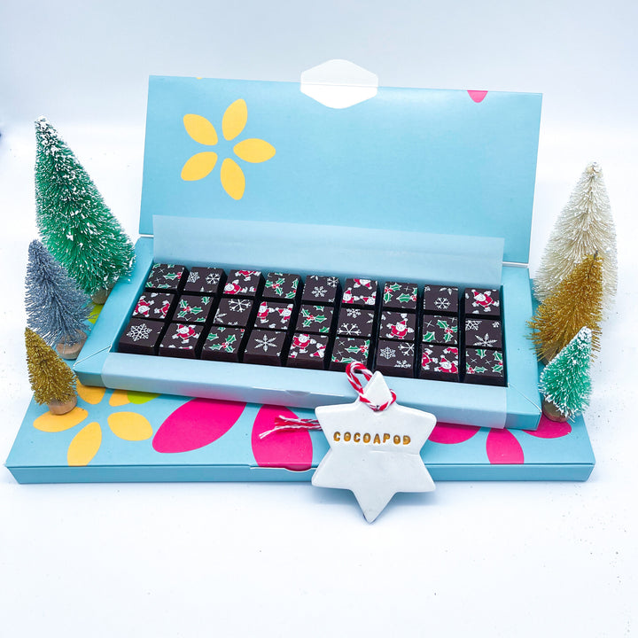 Festive Mosaic Dark Chocolate Gift Box