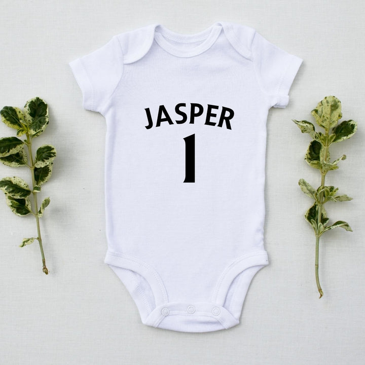 Personalised Football Shirt Style Baby grow, T-shirt