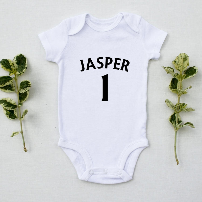 Personalised Football Shirt Style Baby grow, T-shirt