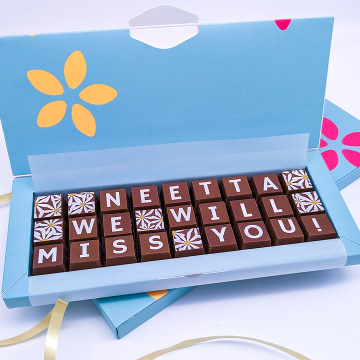 Personalised 'We Will Miss You' Chocolate Gift Box