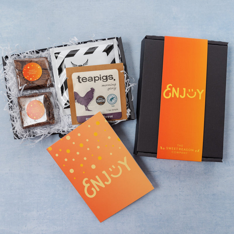 Luxurious Double Chocolate Brownies, Coffee & Tea Letterbox