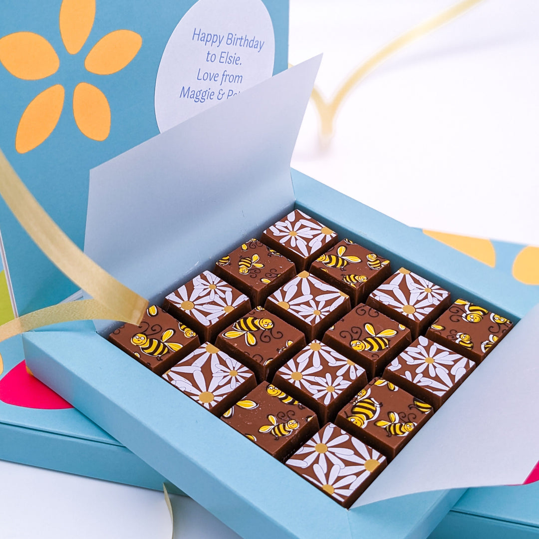 Personalised Daisy & Bee Chocolate Box