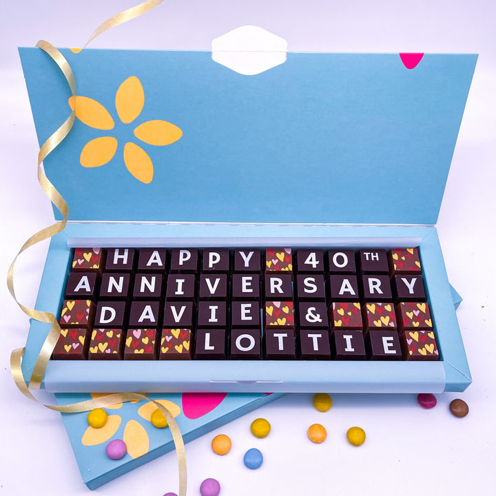 Personalised Ruby Anniversary Chocolate Box