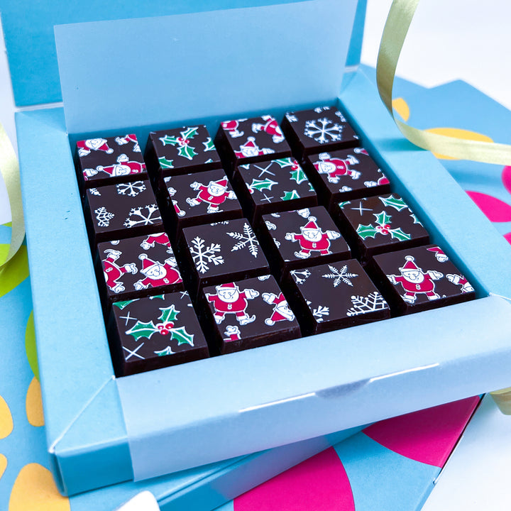 Personalised Christmas Mosaic Dark Chocolates