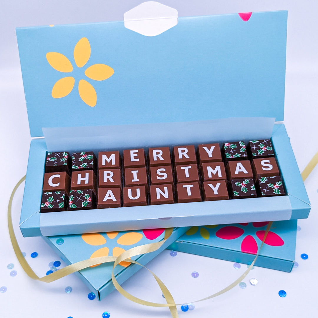 Personalised Merry Christmas Chocolate for Auntie