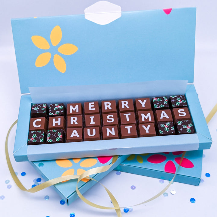 Personalised Merry Christmas Chocolate for Auntie
