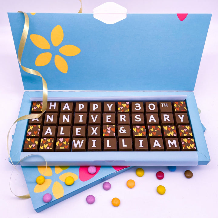 Personalised 30th Anniversary Belgian Chocolates