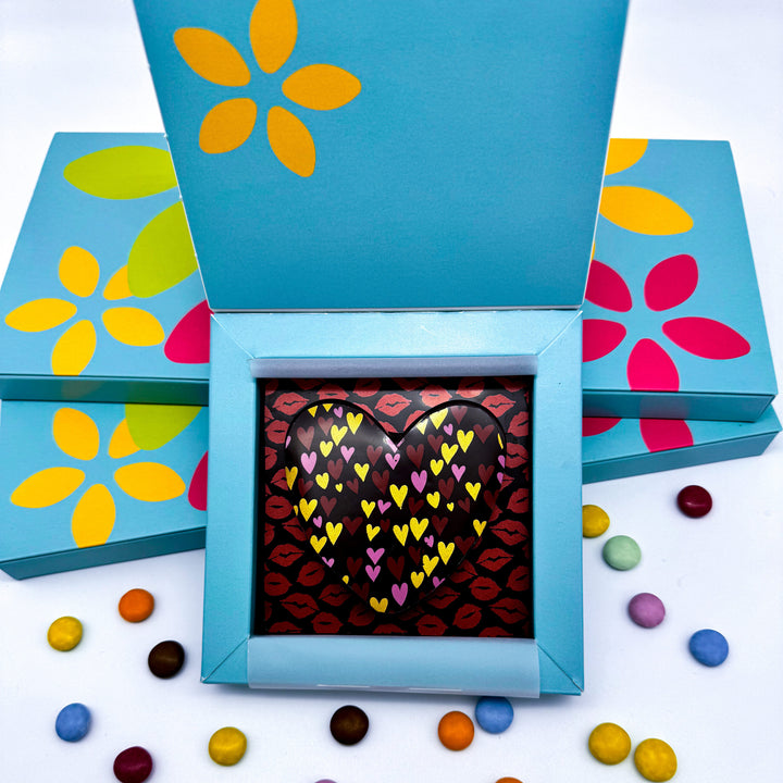Personalised Dark Chocolate Heart Gift Box