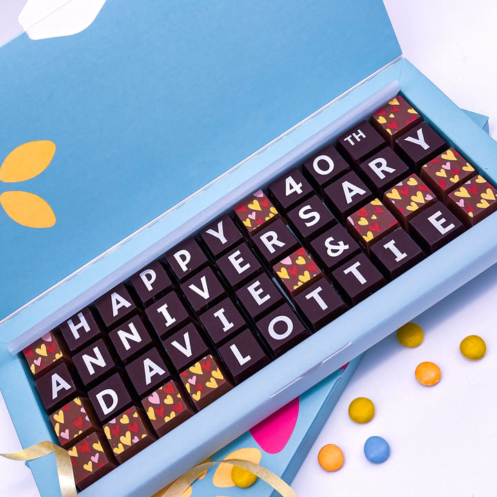 Personalised Ruby Anniversary Chocolate Box