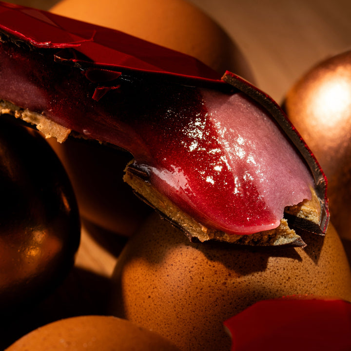 Two Fabergé eggs with garnish
