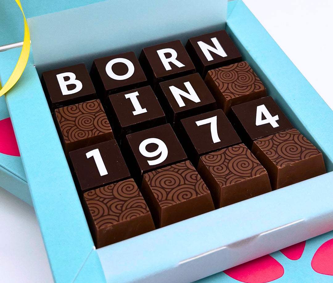 Personalised Year Of Birth Chocolate Birthday Box