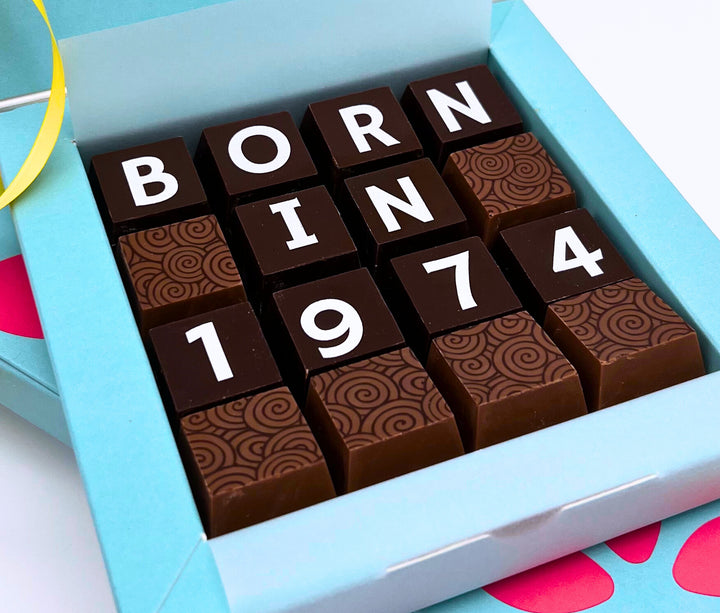 Personalised Year Of Birth Chocolate Birthday Box