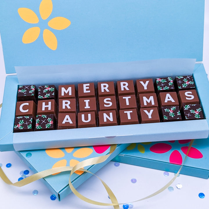 Personalised Merry Christmas Chocolate for Auntie