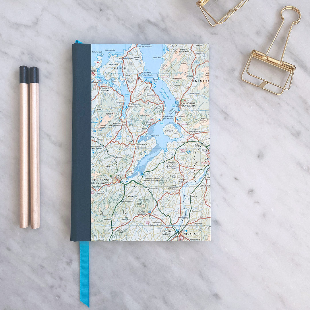 Northern Ireland Map A5 Notebook - Strabane/Donegal