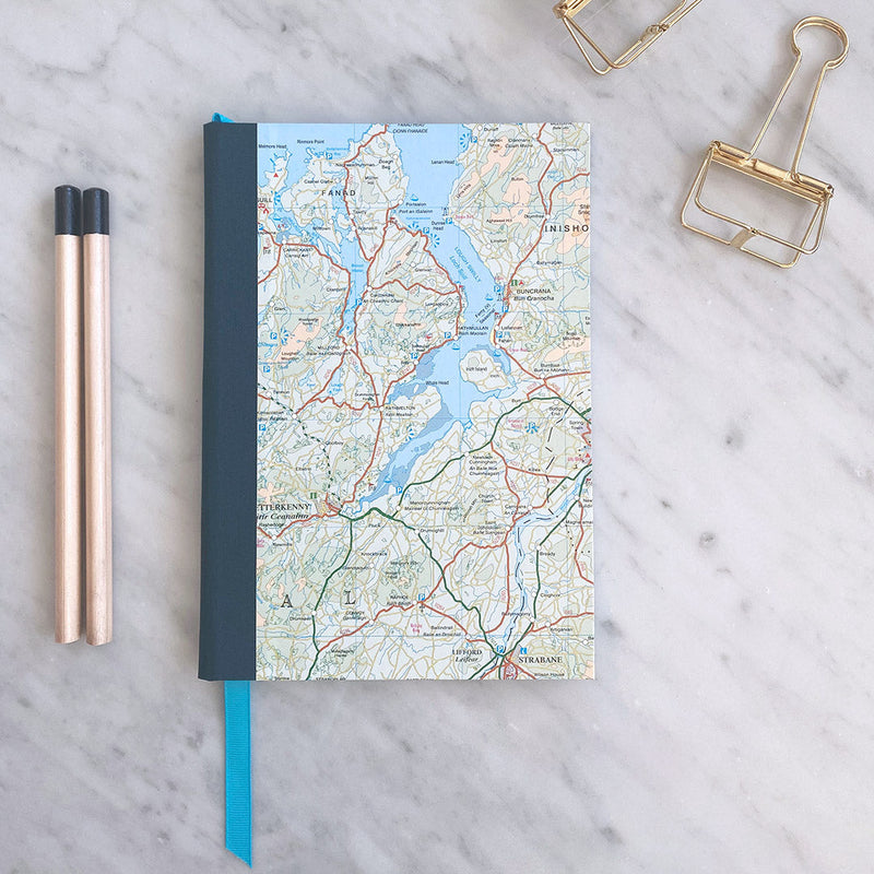Northern Ireland Map A5 Notebook - Strabane/Donegal