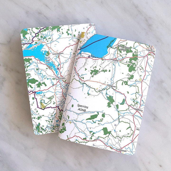 Northern Ireland Map Pocket Notebook - Pack of 2 - West