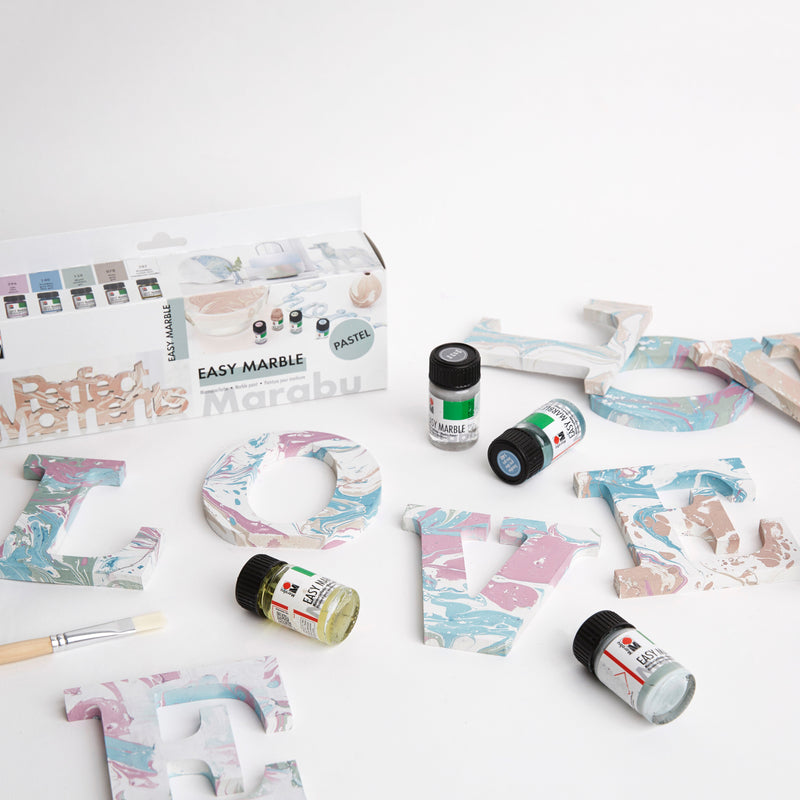 Bee & Bumble Easy Marbling Paint Kit - Pastel, Use On A Variety Of Mediums To Create Marbling Effect, Simply Apply A Few Drops To Water, Create A Pattern And Dip, Mix Colours For Exciting Effect