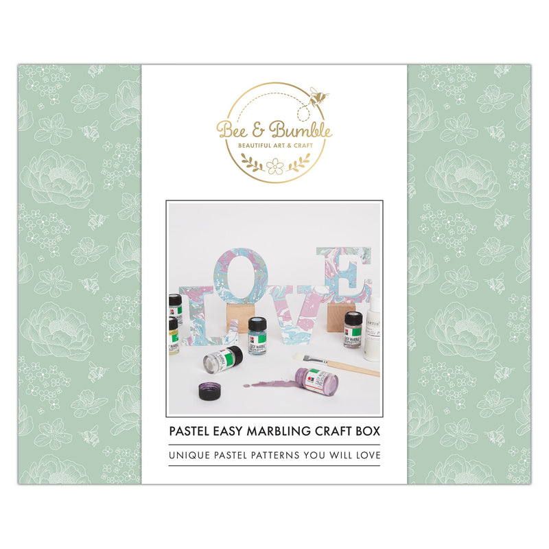Bee & Bumble Easy Marbling Paint Kit - Pastel, Use On A Variety Of Mediums To Create Marbling Effect, Simply Apply A Few Drops To Water, Create A Pattern And Dip, Mix Colours For Exciting Effect