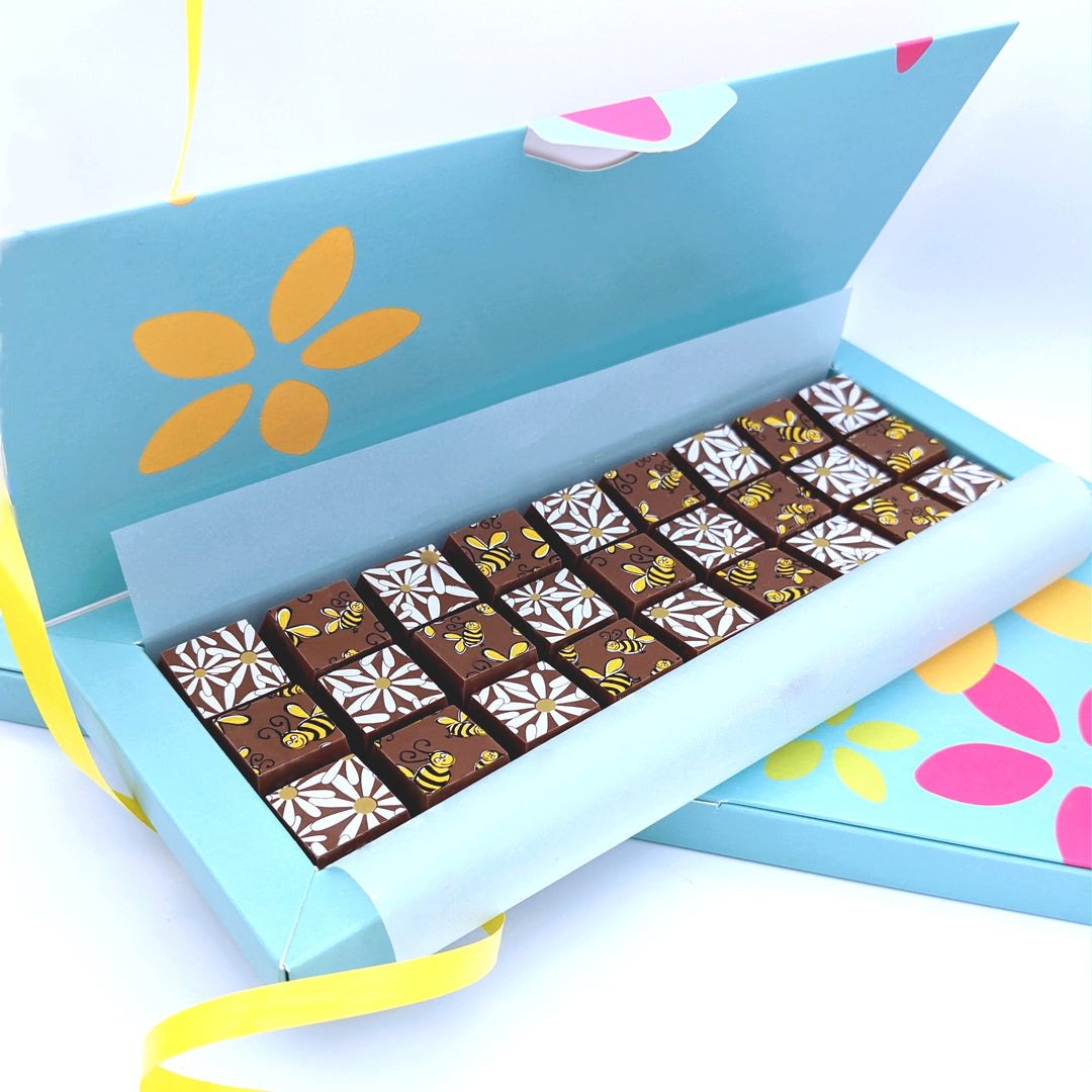 Mosaic Milk Chocolates With Bees & Daisies