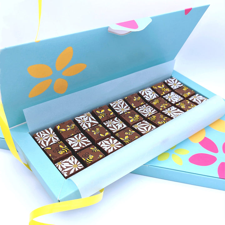 Mosaic Milk Chocolates With Bees & Daisies
