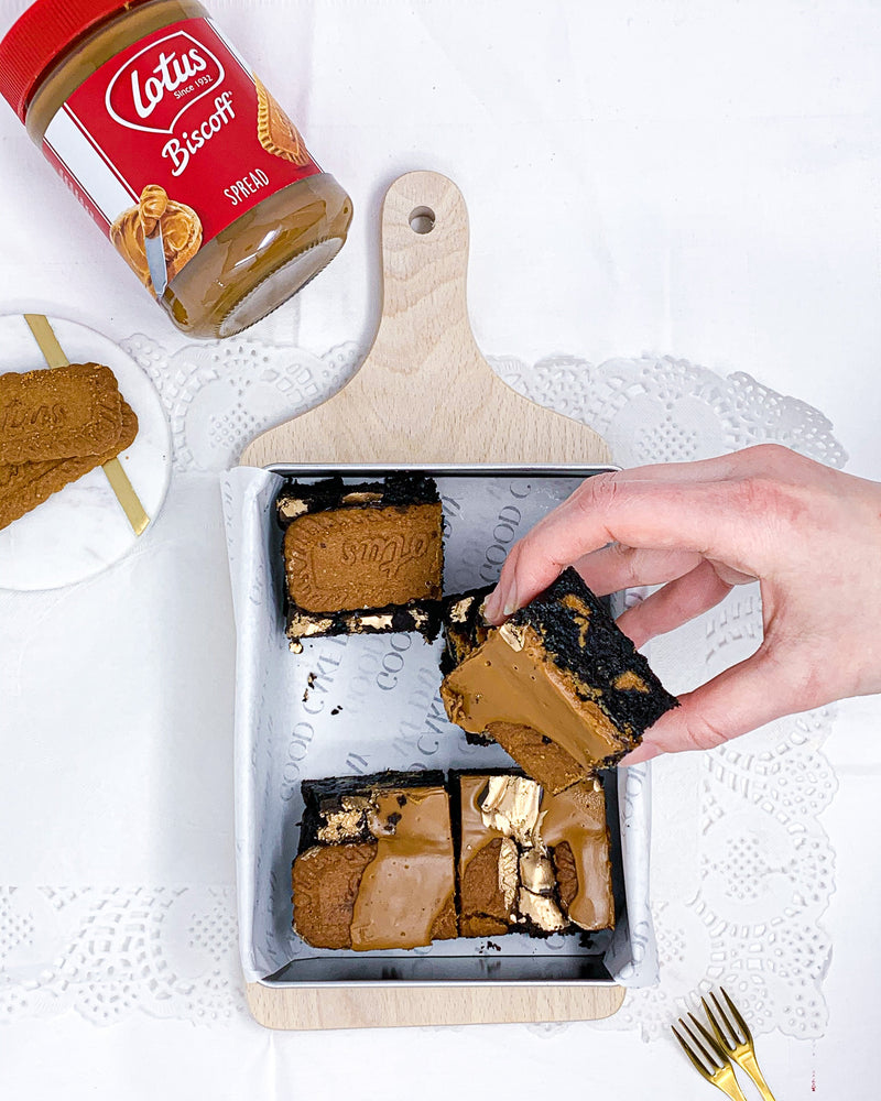 Bea Biscoff - Dark chocolate and Biscoff brownies