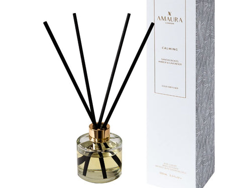 Calming | Sandalwood, Amber & Lavender | Eco Luxury Reed Diffuser class=