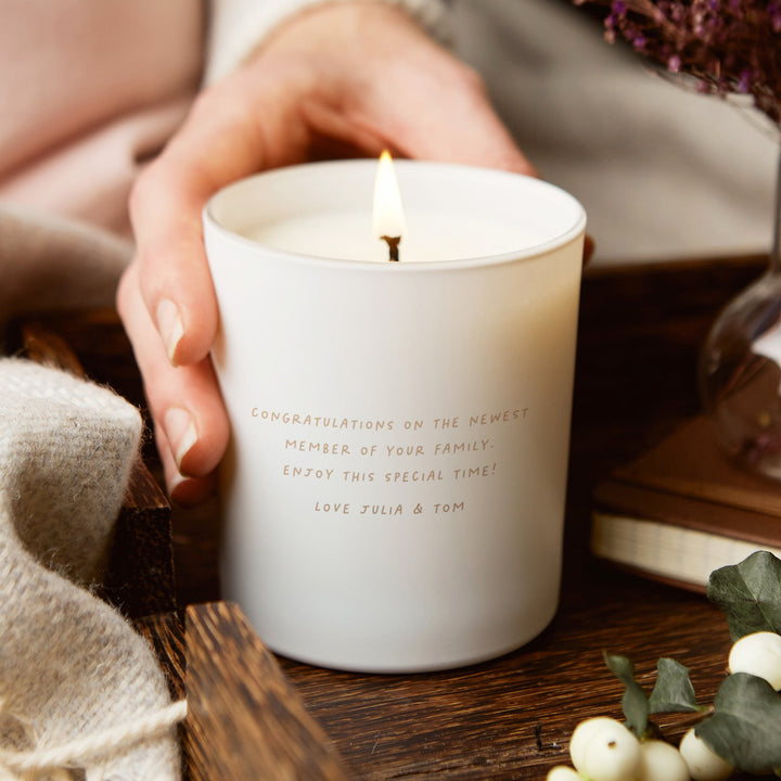 Personalised Baby Arrival Candle Keepsake