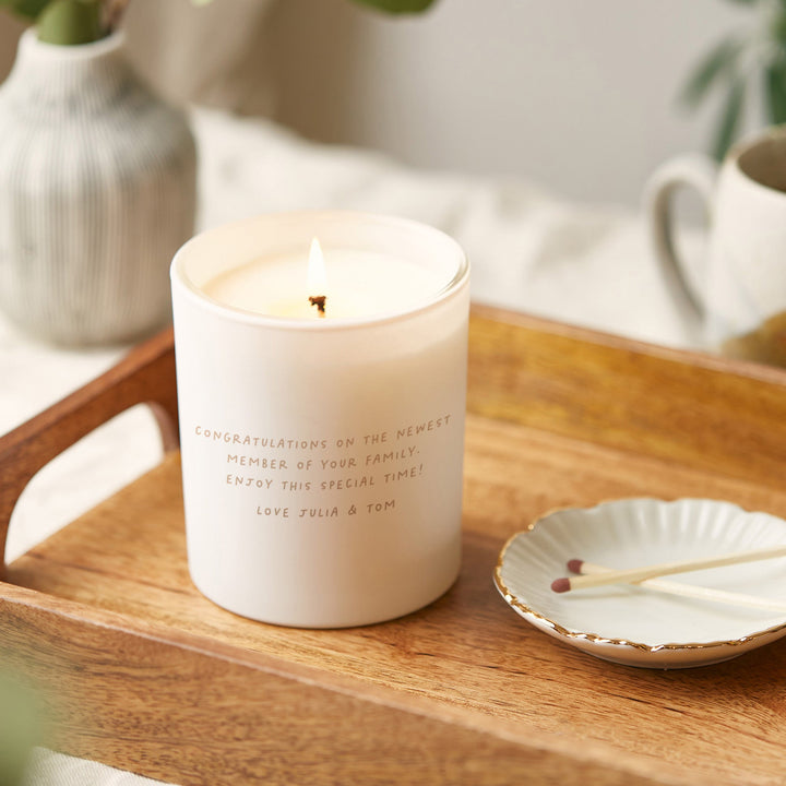 Personalised Animal Motif Candle for New Parents