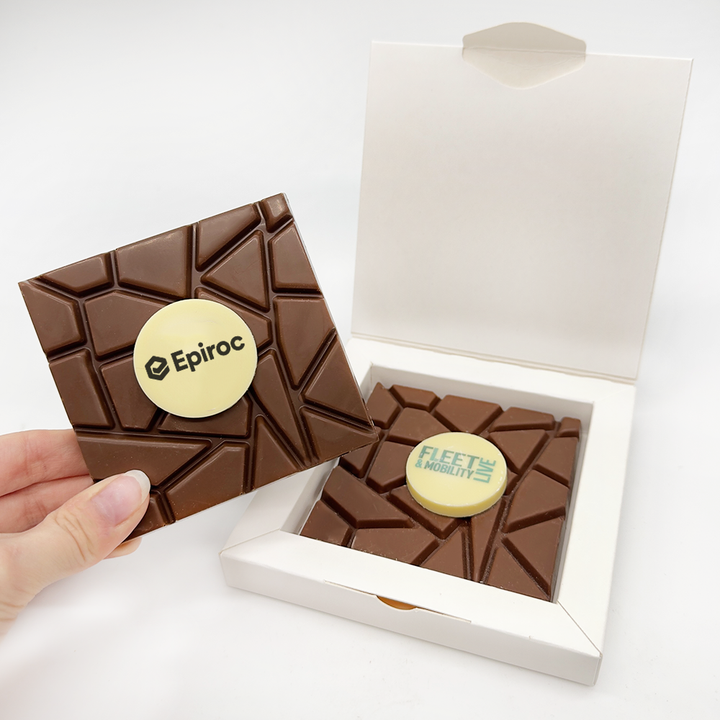 Personalised Milk Chocolate Slab with Branded Topper