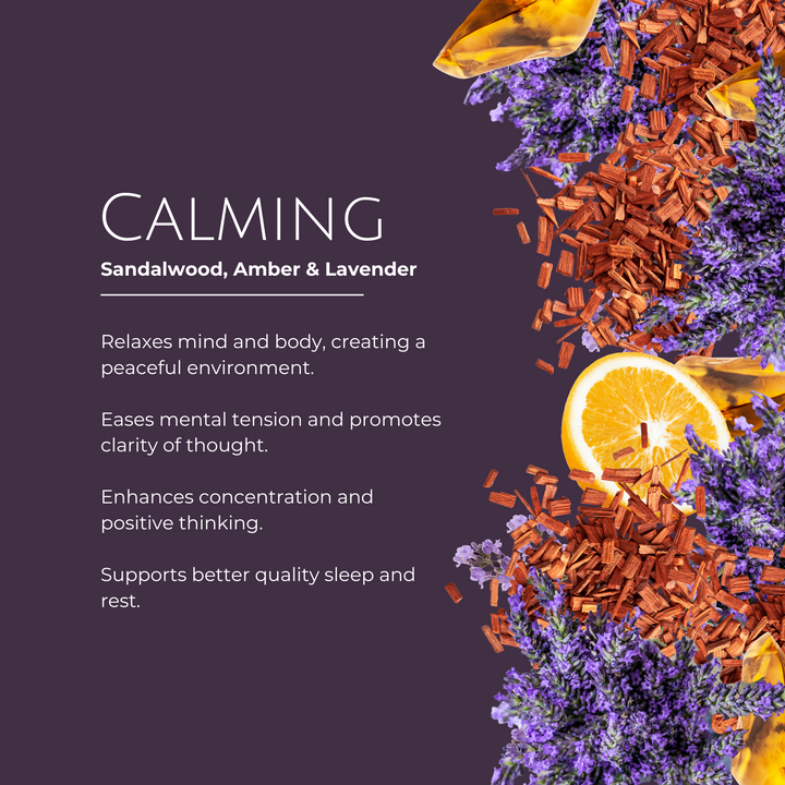Calming Luxury Candle with Sandalwood, Amber & Lavender