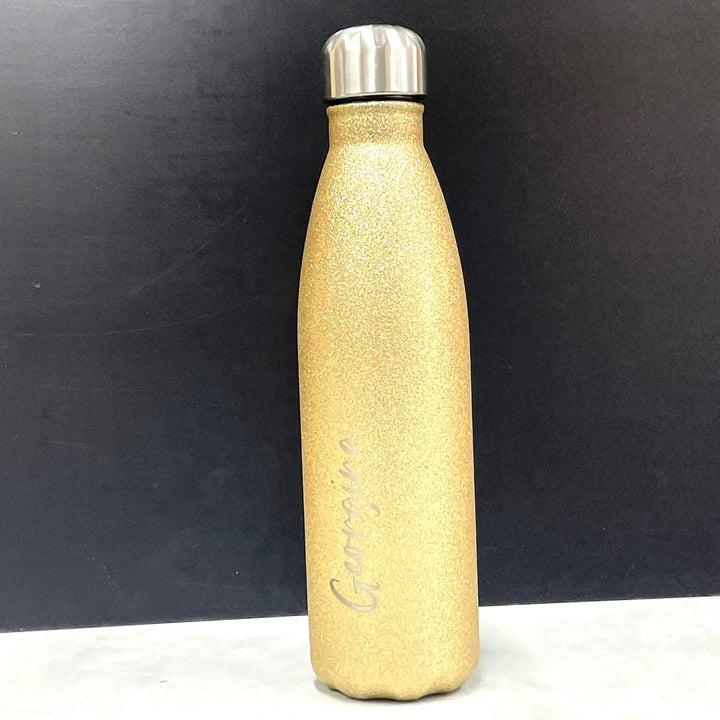 Glittering Gold Personalised Water Bottle