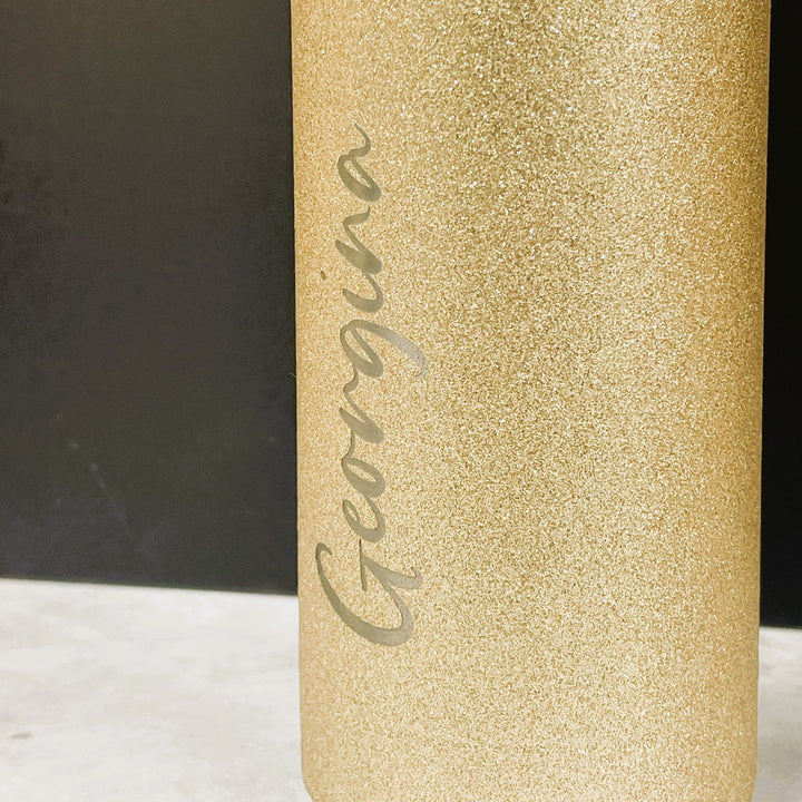 Glittering Gold Personalised Water Bottle