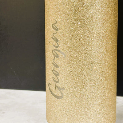 Glittering Gold Personalised Water Bottle