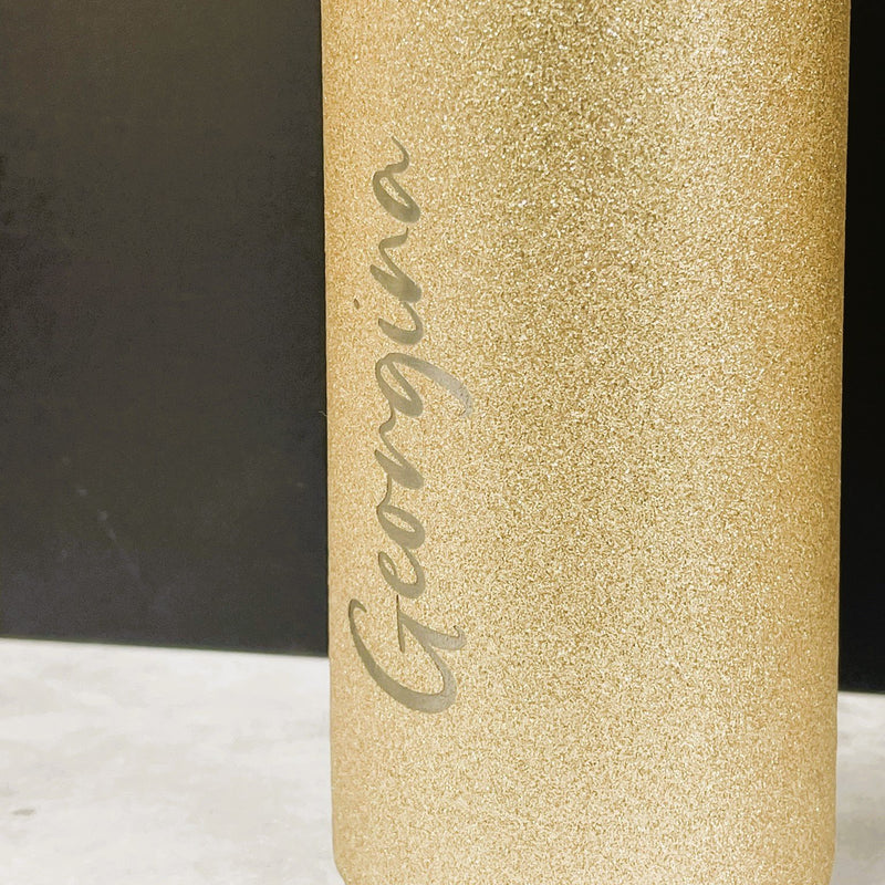 Glittering Gold Personalised Water Bottle